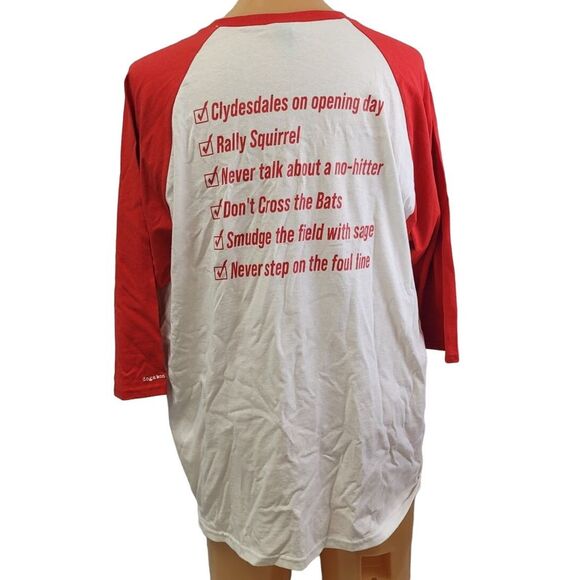 New Hand Printed Youth Large St Louis Baseball Town 3/4 Sleeve Tee Shirt - Picture 4 of 6